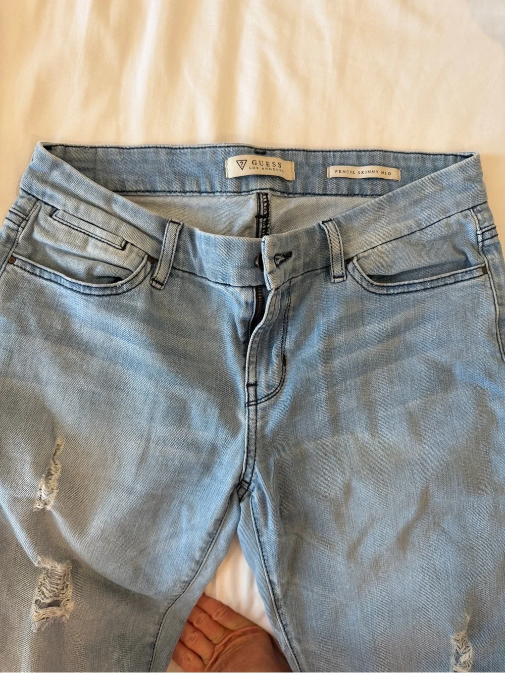 Guess Pencil Skinny Light Mid Jean Size 28